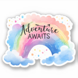 Adventure Awaits Rainbow Aufkleber