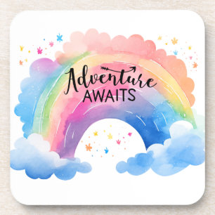 Adventure Awaits Rainbow Getränkeuntersetzer