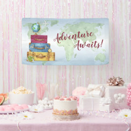 Adventure Awaits Suitcases Abschied Banner