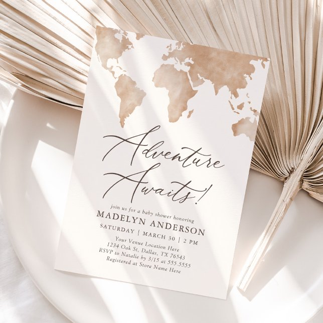 Adventure Awaits Travel Baby Shower Einladung (Von Creator hochgeladen)