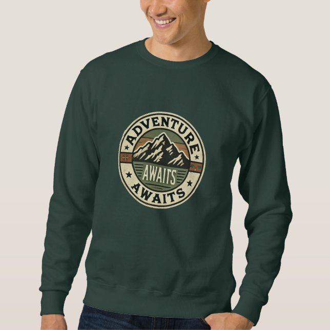Adventure Awaits - Vintag Outdoors Sweatshirt (Vorderseite)