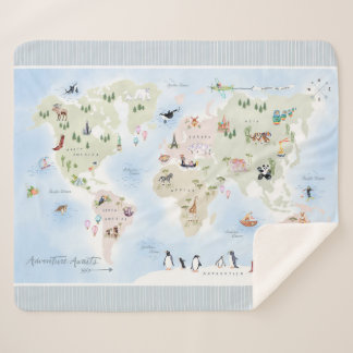 Adventure Awaits Weltkarte Sherpadecke