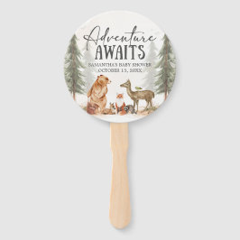 Adventure Awaits Woodland Baby Shower Fächer