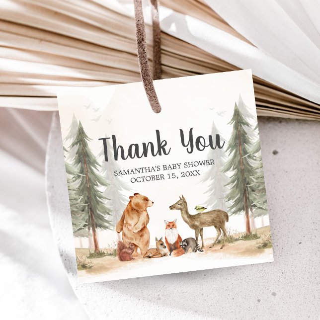 Adventure Awaits Woodland Baby Shower Geschenkanhänger (Woodland Baby Shower Favor Tags)