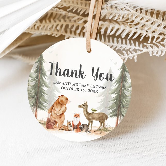 Adventure Awaits Woodland Baby Shower Geschenkanhänger (Woodland Baby Shower Favor Tags)