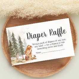 Adventure Awaits Woodland Shower Diaper Raffle Begleitkarte