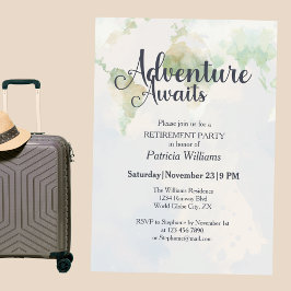 Adventure Awaits World Map Retirement Party Einladung