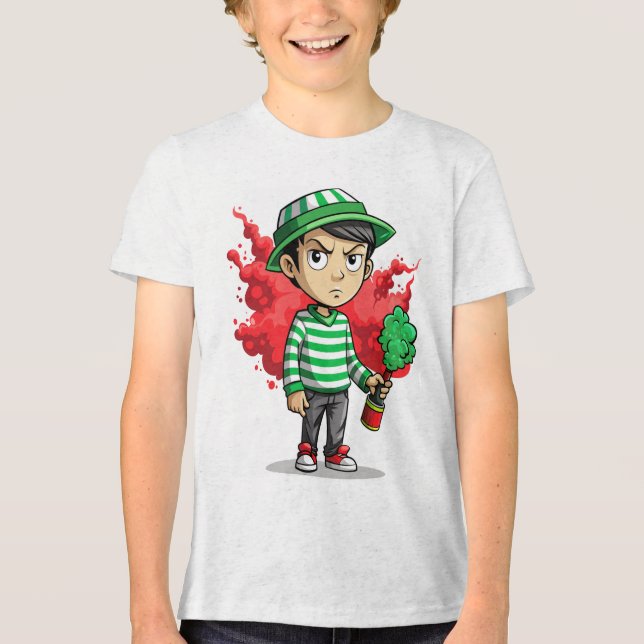 "Adventure Awarsts: Small Boy's Toy-Themed T - Shi Tri-Blend Shirt (Vorderseite)