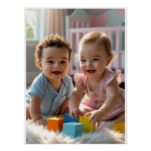 Adventure Baby Duo spielt in einem sonnigen Kinder Poster