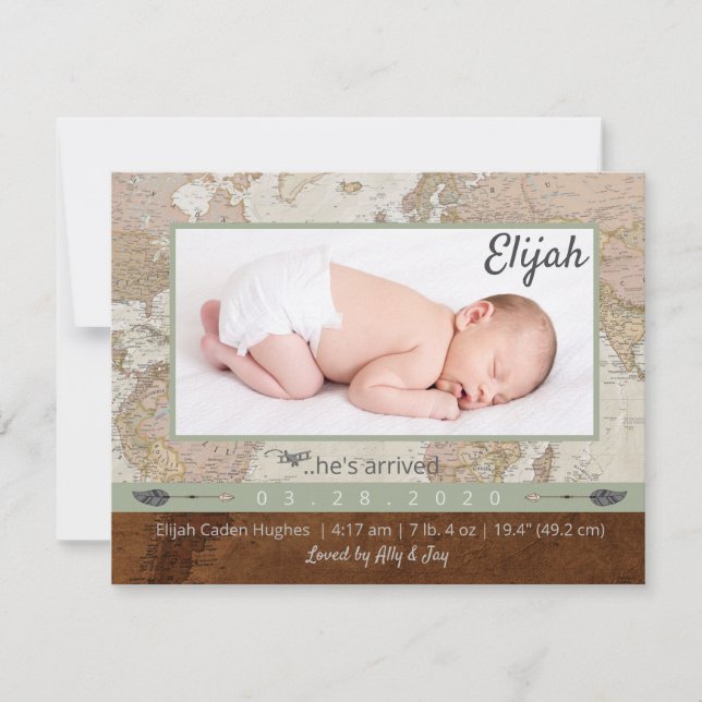 Adventure Baby Foto Ankündigung (Vorderseite)