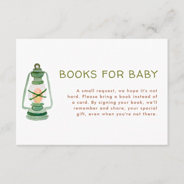 Adventure Baby Showbücher für die Babyausstattung Begleitkarte (Vorderseite)