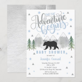 Adventure Baby Shower Einladung, Black Bear Baby Einladung