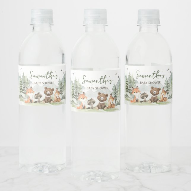 Adventure Begin Woodland Animals Baby Shower (Flaschen)