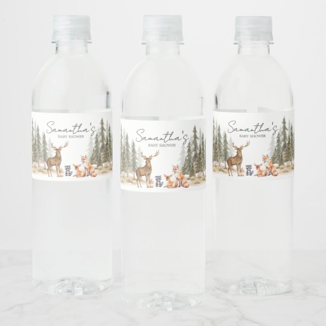 Adventure Begin Woodland Animals Baby Shower (Flaschen)