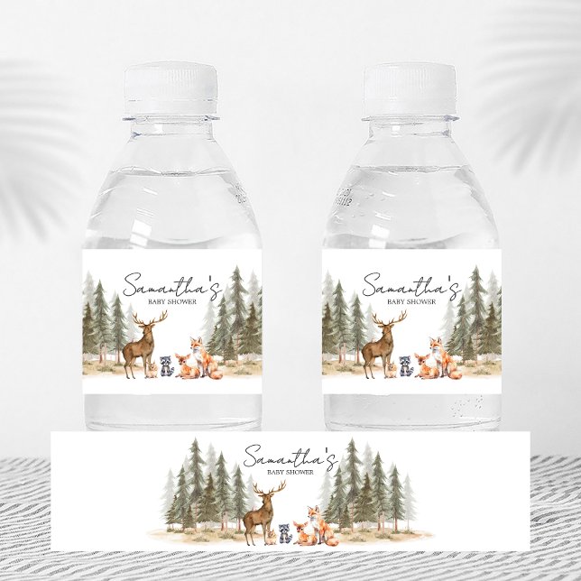 Adventure Begin Woodland Animals Baby Shower (Let the Adventure Begin Woodland Animals Baby Shower Bottle Label)