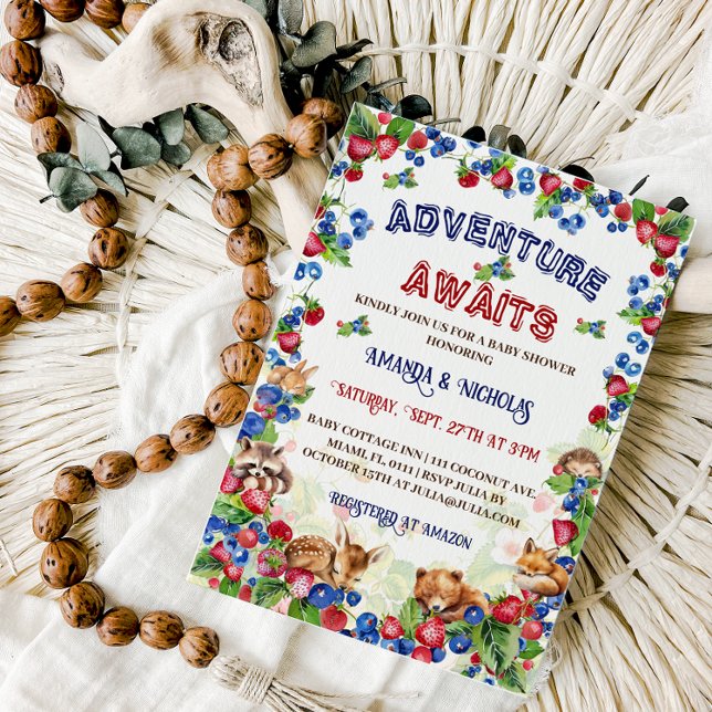 Adventure Begin Woodland Animals Baby Shower Einladung (Von Creator hochgeladen)