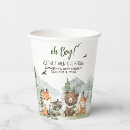 Adventure Begin Woodland Animals Baby Shower Pappbecher