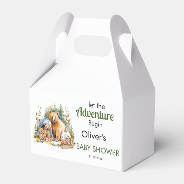 Adventure Begin Woodland Babydusche Geschenkschachtel (Vorderseite)