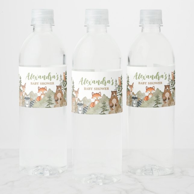 Adventure Begin Woodland Mountain Baby Dusche (Flaschen)
