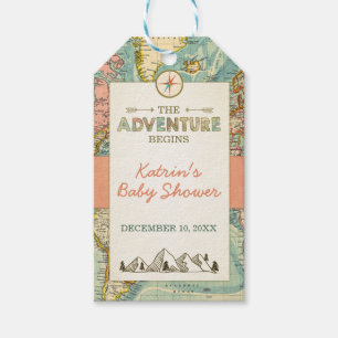 Adventure Begins Dankeschön Tags World Map Orte Geschenkanhänger