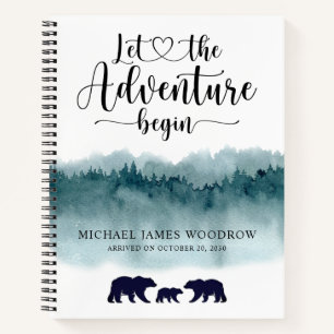 Adventure Begins Mountains Bears Baby Journal Notizbuch