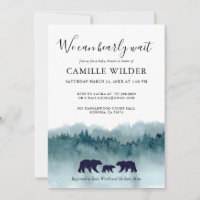 Adventure Begins Mountains Bears Baby Shower