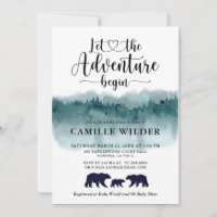 Adventure Begins Watercolor Mountains Bears