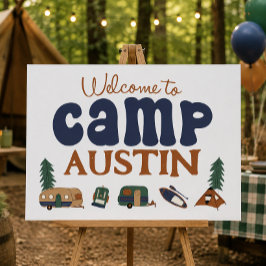 Adventure Birthday Custom Camp Sign Poster