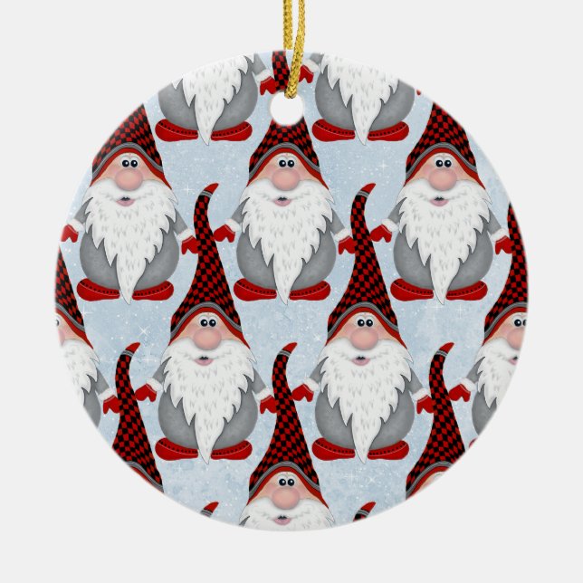 Adventure Black Gnome Xmas Weihnachtskids Keramik Ornament (Vorne)
