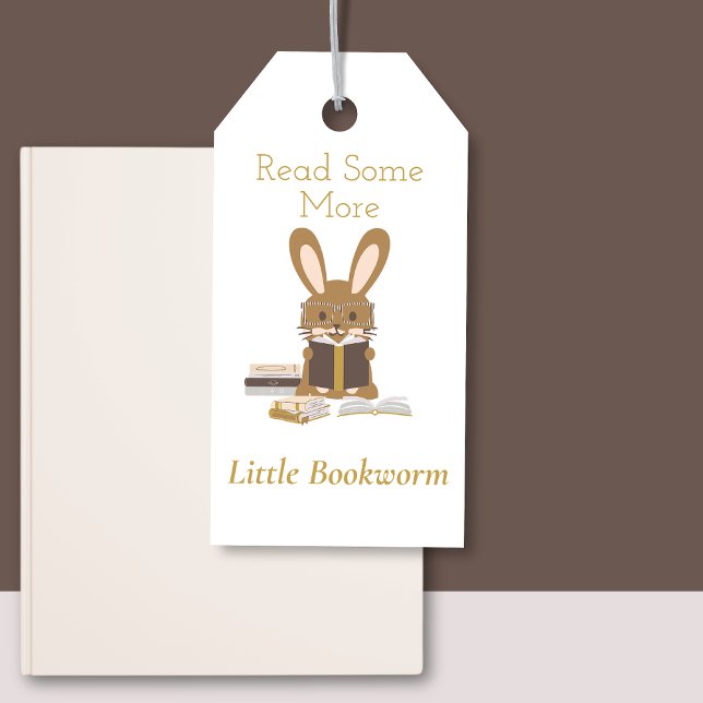 Adventure Bunny Lesezeichen Kids buchen Geschenkanhänger (Read Some More Bookworm Kids Reading Bookmark Bunny Gift Tag)