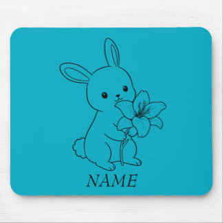 Adventure Bunny mit Blume , Niedlich und spieleris Mousepad