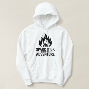 Adventure Campfire Firewood Flame Außenbereich Gra Hoodie