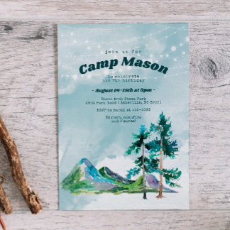 Adventure Camping Sleepover Geburtstagsfeier Einla Einladung