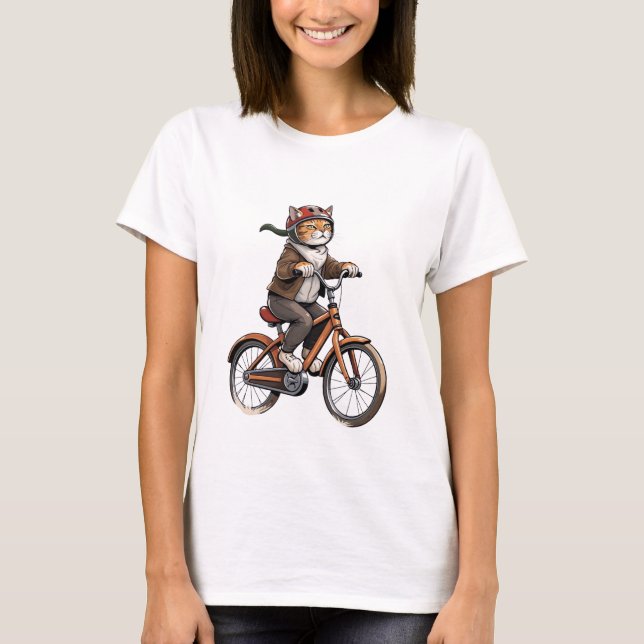 Adventure Cat: Bike Ride T-Shirt (Vorderseite)