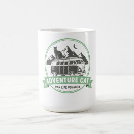 Adventure Cat Van Life - Retro Camper Van Kaffeetasse