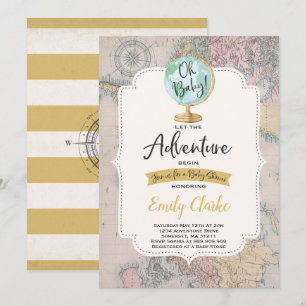 Adventure commence l'Baby shower Invitation Carte