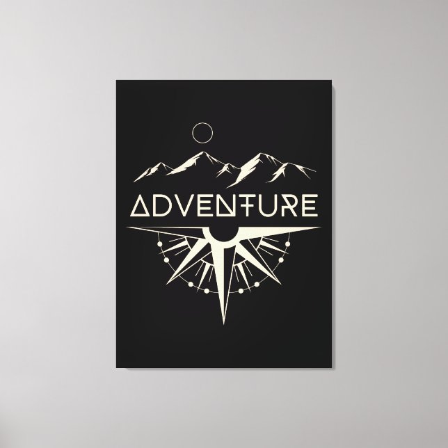 Adventure Compass Mountains Leinwanddruck (Vorderseite)