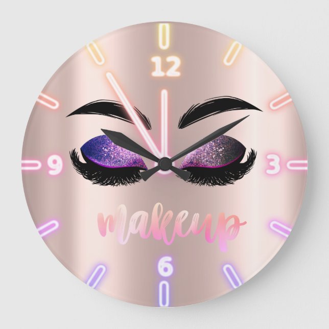 Adventure Cool Trendy Rose Gold Glitzer Imitate La Große Wanduhr (Vorderseite)