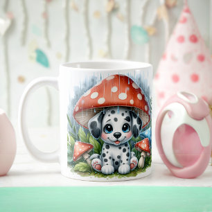 Adventure Dalmatiner Puppy under Mushroom Regensch Kaffeetasse