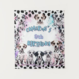 Adventure Dalmatiner Welppy Birthday Wassercolor Wandteppich