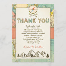 Adventure danke Karte Travel Map Baby Geburtstag