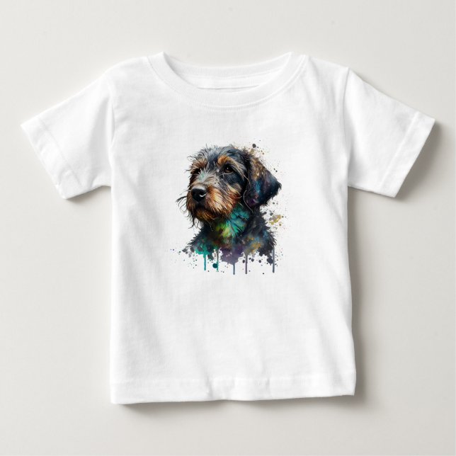 Adventure Drahthaar Dackel Welpenkultur Art Baby T-shirt (Vorderseite)
