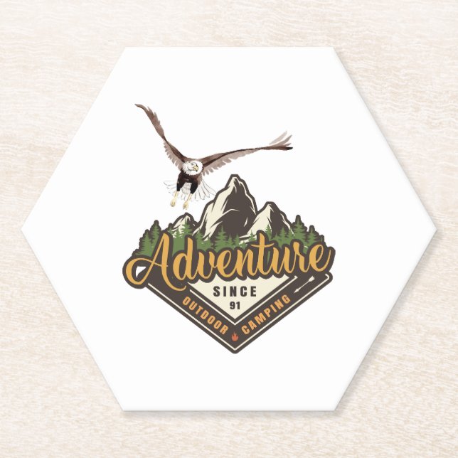 Adventure Eagle Wandern Untersetzer (Vorderseite)