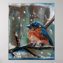 Adventure Eastern Bluebird Winter Art Print Poster