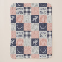 Adventure erwartet Baby Girl Minky Blanket Sherpadecke