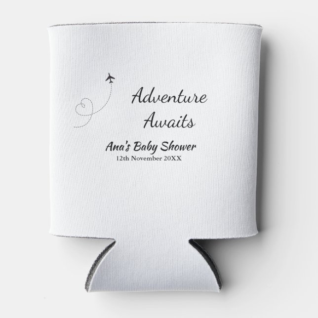 Adventure erwartet Babydusche hinzufügen Name Datu Dosenkühler (Vorderseite)