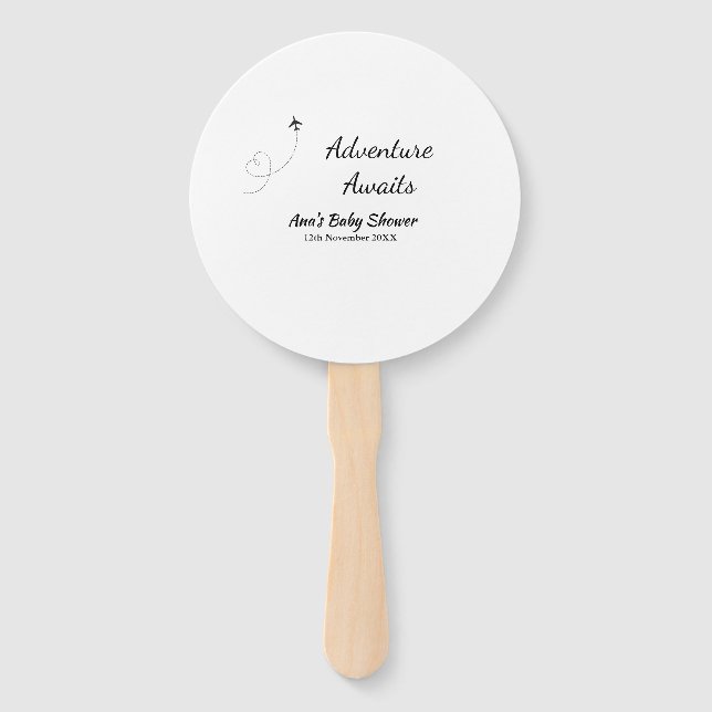 Adventure erwartet Babydusche hinzufügen Name Datu Fächer (Vorderseite)