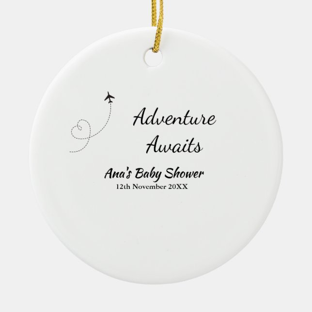 Adventure erwartet Babydusche hinzufügen Name Datu Keramik Ornament (Vorne)