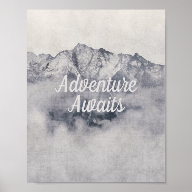 Adventure erwartet Nature Misty Mountain Bike Quot Poster (Vorne)