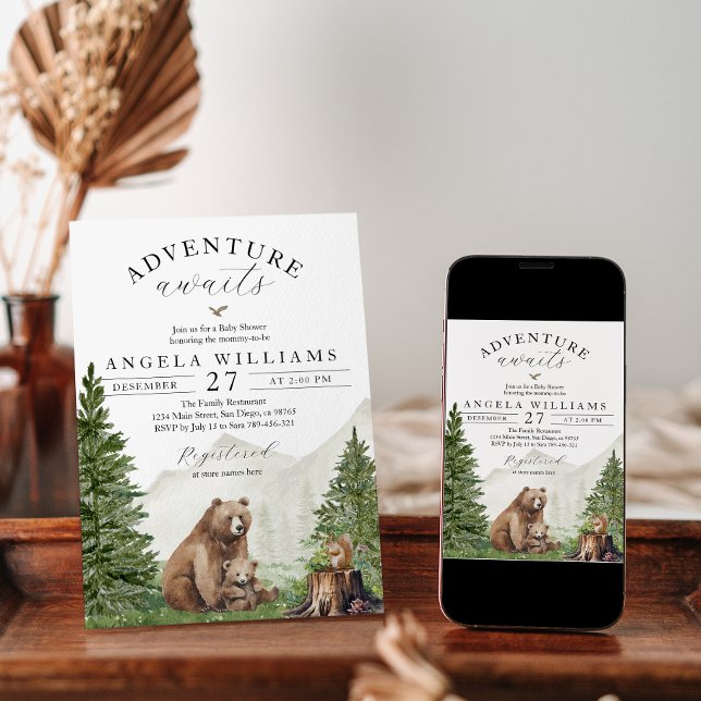 Adventure erwartet neutrale Baby-Dusche für Gender Einladung (Von Creator hochgeladen)